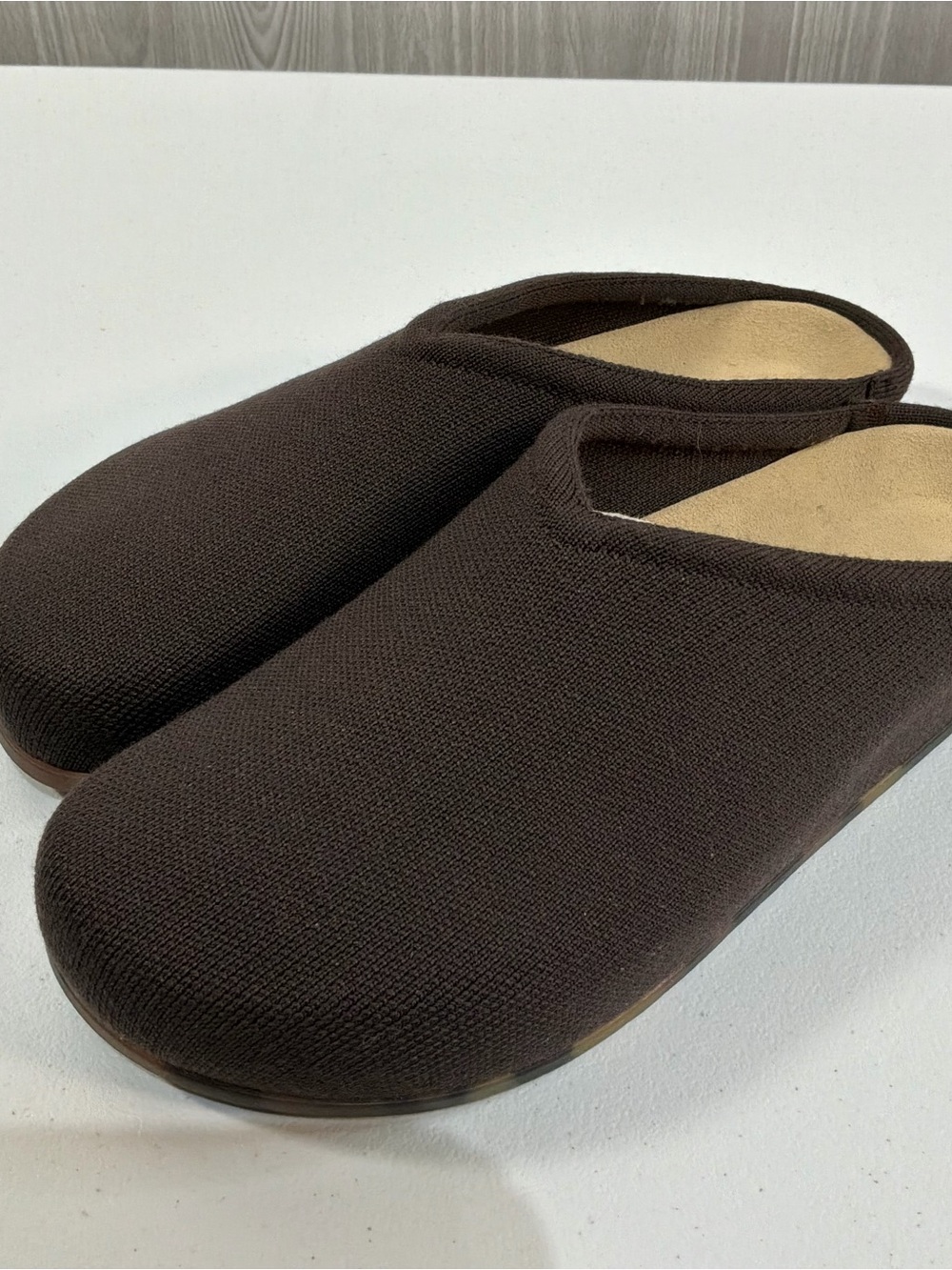 Rothy’s The Casual Clog Chestnut Brown Knit Upper Slip On Mule Womens Size 10